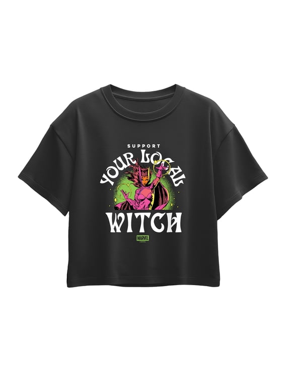 - Support Local Witch Girls' Short Sleeve Boxy Graphic T-Shirt