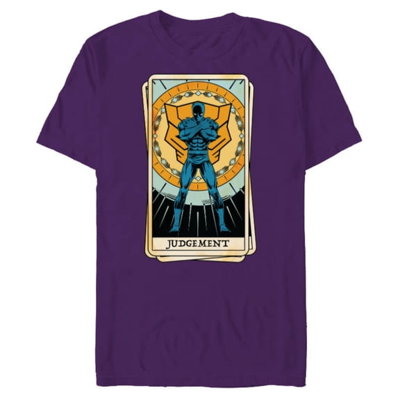 Marvel Tarot Arcana Black Panther as the Judgement Card - Short Sleeve Blended T-Shirt for Adults - Customized-Purple