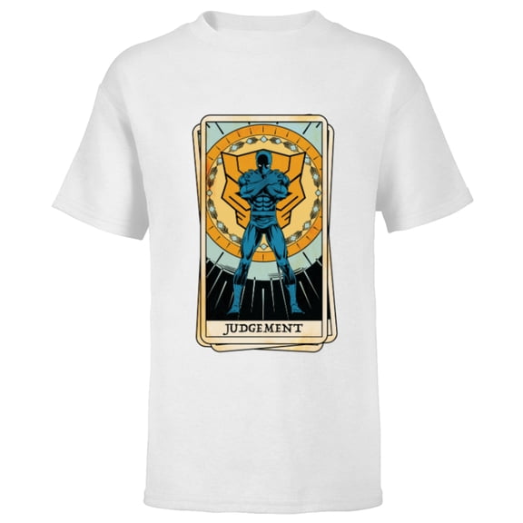 Marvel Tarot Arcana Black Panther as the Judgement Card - Short Sleeve T-Shirt for Kids - Customized-White
