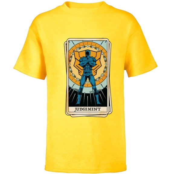 Marvel Tarot Arcana Black Panther as the Judgement Card - Short Sleeve T-Shirt for Kids - Customized-Yellow