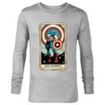 thumbnail image 1 of Marvel Tarot Arcana Captain America as the Chariot Card - Long Sleeve T-Shirt for Men - Customized-Athletic Heather, 1 of 5