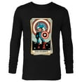 thumbnail image 1 of Marvel Tarot Arcana Captain America as the Chariot Card - Long Sleeve T-Shirt for Men - Customized-Black, 1 of 5