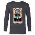 thumbnail image 1 of Marvel Tarot Arcana Captain America as the Chariot Card - Long Sleeve T-Shirt for Men - Customized-Charcoal Heather, 1 of 5