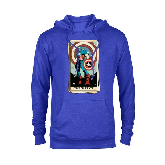 Marvel Tarot Arcana Captain America as the Chariot Card - Pullover Hoodie for Adults - Customized-Royal