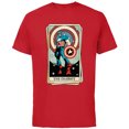 thumbnail image 1 of Marvel Tarot Arcana Captain America as the Chariot Card - Short Sleeve Cotton T-Shirt for Adults - Customized-Red, 1 of 5