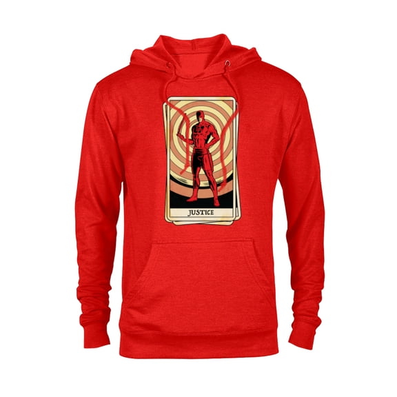 Marvel Tarot Arcana Daredevil as the Justice Card - Pullover Hoodie for Adults - Customized-Red
