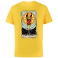 thumbnail image 1 of Marvel Tarot Arcana Iron Man as the King of Coins Card - Short Sleeve Cotton T-Shirt for Adults - Customized-Yellow, 1 of 5