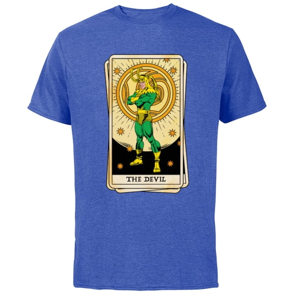 Marvel Tarot Arcana Loki as the Devil Card - Short Sleeve Cotton T-Shirt for Adults - Customized-Royal Heather