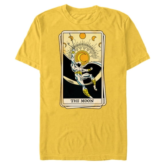 Marvel Tarot Arcana Moon Knight as the Moon Card - Short Sleeve Blended T-Shirt for Adults - Customized-Yellow