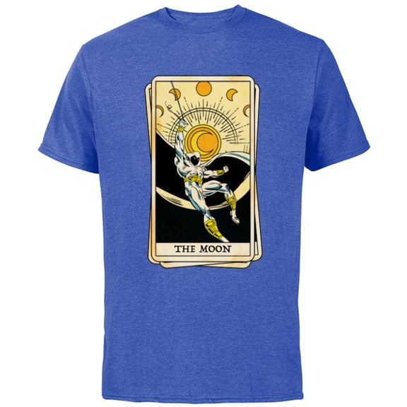 Marvel Tarot Arcana Moon Knight as the Moon Card - Short Sleeve Cotton T-Shirt for Adults - Customized-Royal Heather
