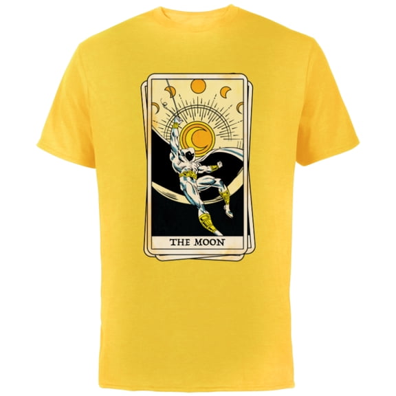 Marvel Tarot Arcana Moon Knight as the Moon Card - Short Sleeve Cotton T-Shirt for Adults - Customized-Yellow
