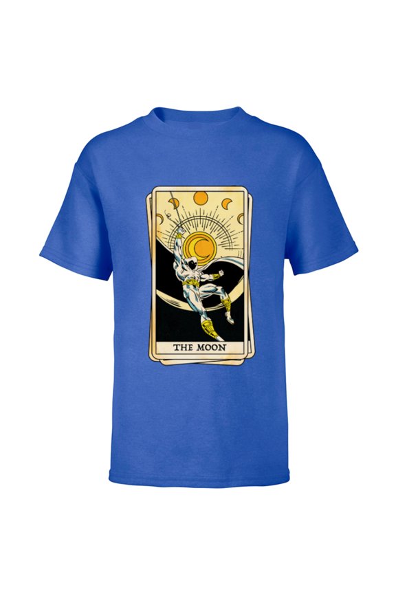 Tarot Arcana Moon Knight as the Moon Card - Short Sleeve T-Shirt for Kids - Customized-Royal
