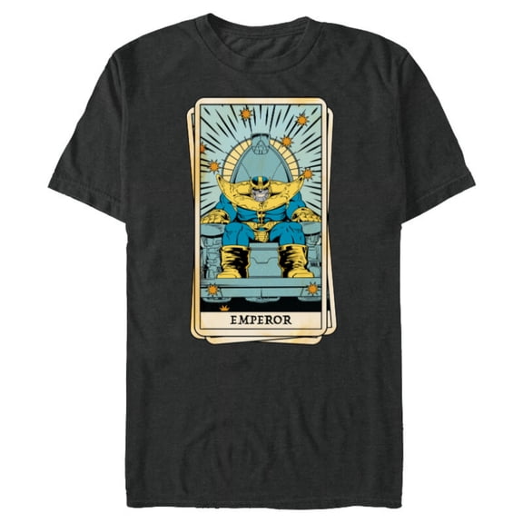 Marvel Tarot Arcana Thanos as the Emperor Card - Short Sleeve Blended T-Shirt for Adults - Customized-Dark Heather