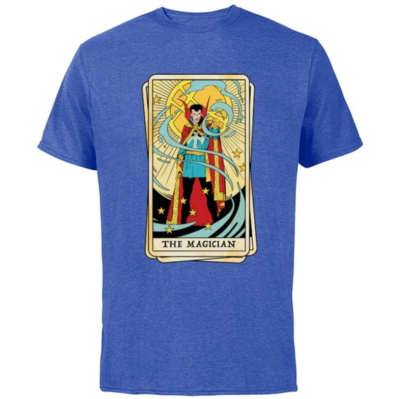 Marvel Tarot Doctor Strange as the Magician Card - Short Sleeve Cotton T-Shirt for Adults - Customized-Royal Heather