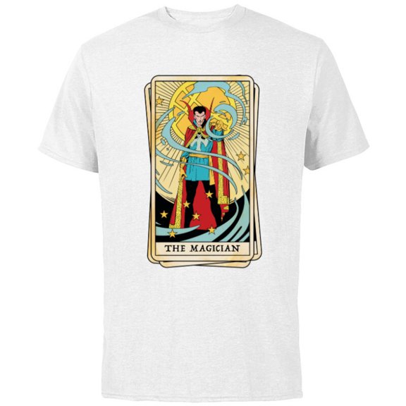 Marvel Tarot Doctor Strange as the Magician Card - Short Sleeve Cotton T-Shirt for Adults - Customized-White
