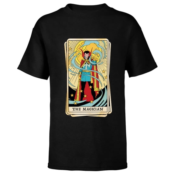 Marvel Tarot Doctor Strange as the Magician Card - Short Sleeve T-Shirt for Kids - Customized-Black