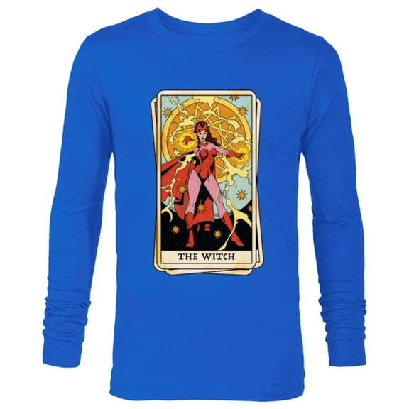 Marvel Tarot Scarlet Witch as the Witch Card - Long Sleeve T-Shirt for Men - Customized-Navy