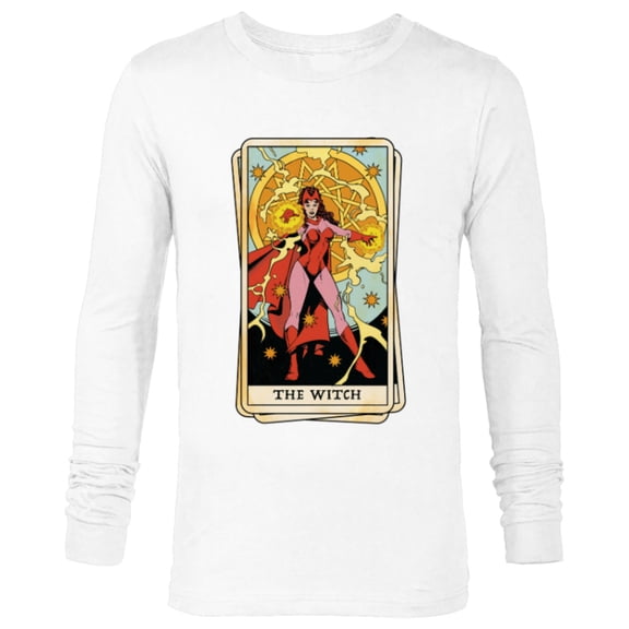 Marvel Tarot Scarlet Witch as the Witch Card - Long Sleeve T-Shirt for Men - Customized-White