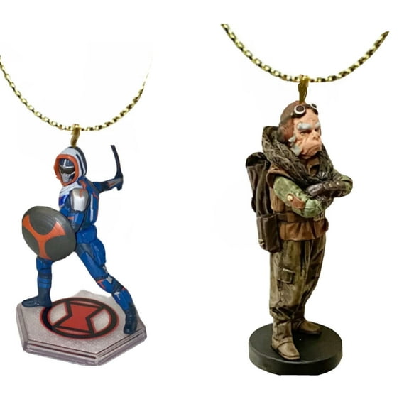 Marvel Taskmaster & Kuiil Ornament Figure Figurine Charm Mandalorian Pvc New 3