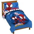 thumbnail image 1 of Marvel Team Spidey 4-Piece Toddler/Crib Kids Bed Set – Spidey & His Amazing Friends Bedding, 1 of 7