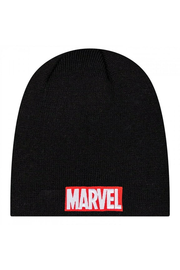 Teams 810938 Marvel Brand Red Text Logo Knit New Era Beanie