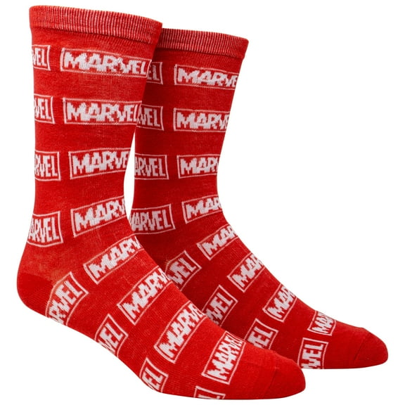 Marvel Teams 802868 Marvel Brand Logo All Over Crew Socks