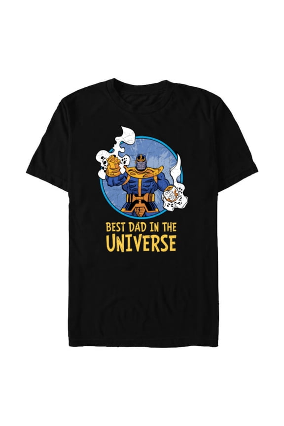 Thanos Best Dad in the Universe Father's Day - Short Sleeve Blended T-Shirt for Adults - Customized-Black