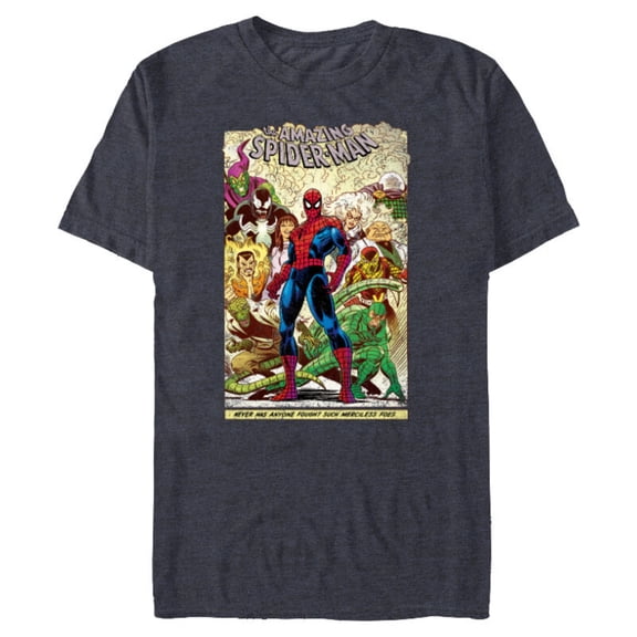 Marvel The Amazing Spider-Man Comic - Short Sleeve Blended T-Shirt for Adults -Customized-Navy Heather
