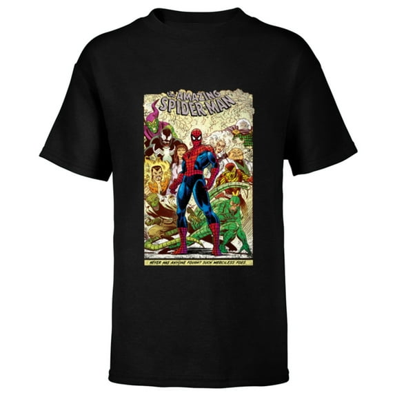 Marvel The Amazing Spider-Man Comic - Short Sleeve T-Shirt for Kids -Customized-Black