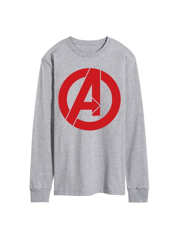 - Avengers A Logo Men's Long Sleeve Graphic T-Shirt