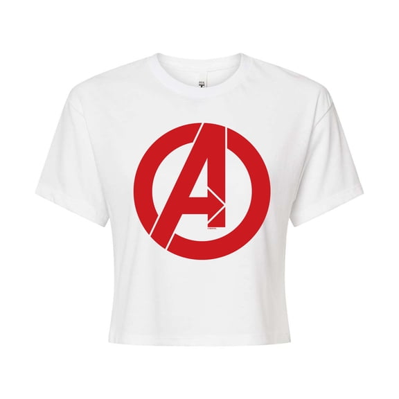 Marvel The Avengers - A Logo - Juniors Cropped Graphic T-Shirt
