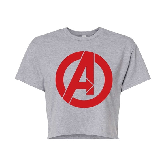 Marvel The Avengers - A Logo - Juniors Cropped Graphic T-Shirt