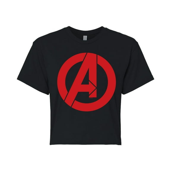 Marvel The Avengers - A Logo - Juniors Cropped Graphic T-Shirt