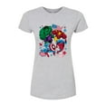 thumbnail image 1 of Marvel The Avengers - America Stickers Style - Juniors Fitted Graphic T-Shirt, 1 of 5