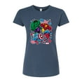 thumbnail image 1 of Marvel The Avengers - America Stickers Style - Juniors Fitted Graphic T-Shirt, 1 of 5