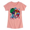 thumbnail image 1 of Marvel The Avengers - America Stickers Style - Toddler And Youth Girls Fitted Short Sleeve Graphic T-Shirt, 1 of 5