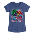 thumbnail image 1 of Marvel The Avengers - America Stickers Style - Toddler And Youth Girls Fitted Short Sleeve Graphic T-Shirt, 1 of 5