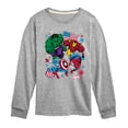 thumbnail image 1 of Marvel The Avengers - America Stickers Style - Toddler And Youth Long Sleeve Graphic T-Shirt, 1 of 4