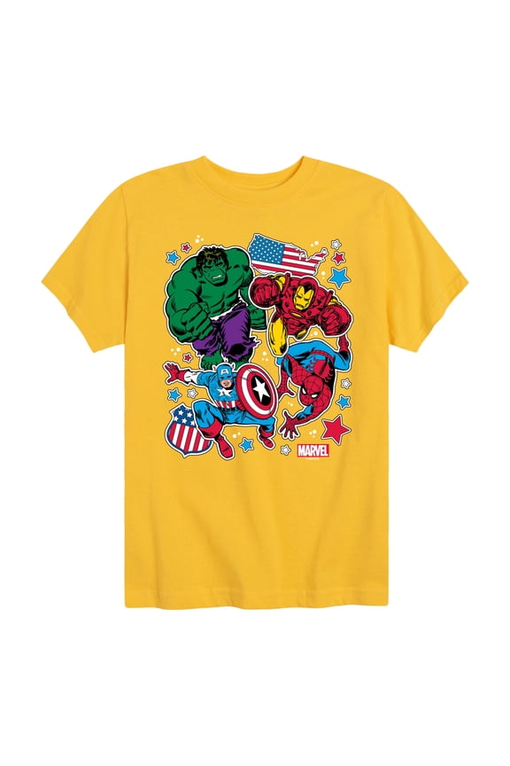 The Avengers - America Stickers Style - Toddler And Youth Short Sleeve Graphic T-Shirt