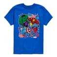 thumbnail image 1 of Marvel The Avengers - America Stickers Style - Toddler And Youth Short Sleeve Graphic T-Shirt, 1 of 5