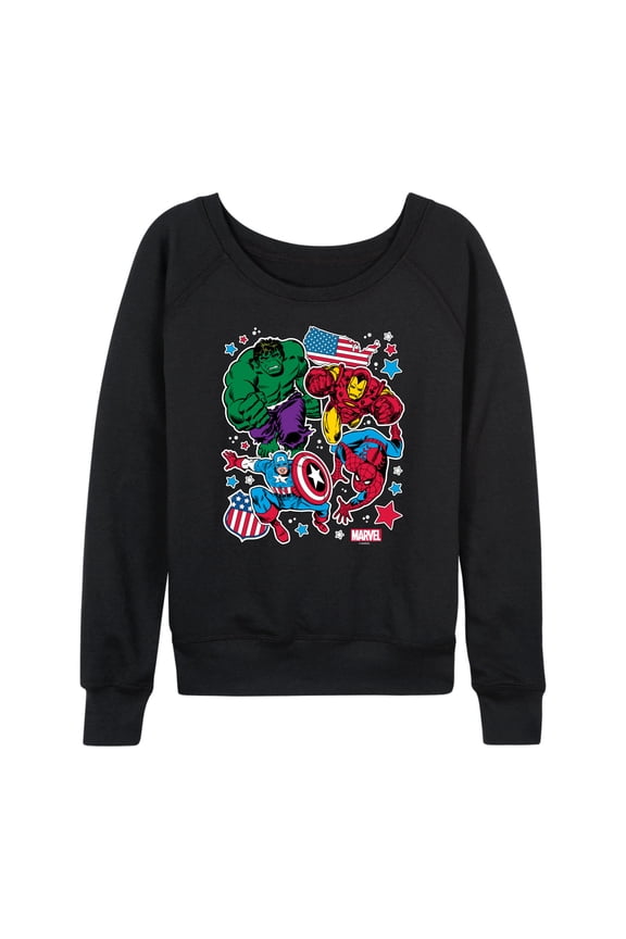 The Avengers - America Stickers Style - Women's French Terry Pullover Sweatshirt
