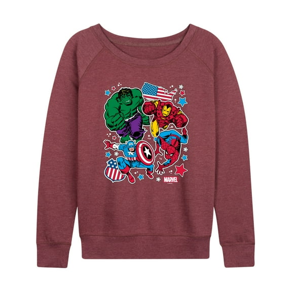 Marvel The Avengers - America Stickers Style - Women's French Terry Pullover Sweatshirt