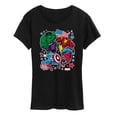 thumbnail image 1 of Marvel The Avengers - America Stickers Style - Women's Short Sleeve Graphic T-Shirt, 1 of 4