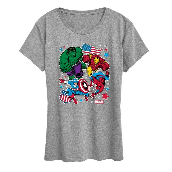 Marvel The Avengers - America Stickers Style - Women's Short Sleeve Graphic T-Shirt