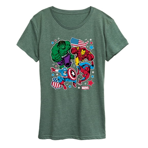 Marvel The Avengers - America Stickers Style - Women's Short Sleeve Graphic T-Shirt