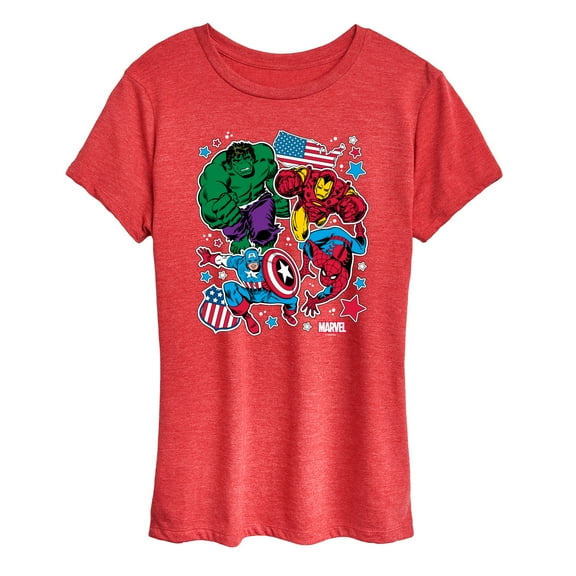 Marvel The Avengers - America Stickers Style - Women's Short Sleeve Graphic T-Shirt