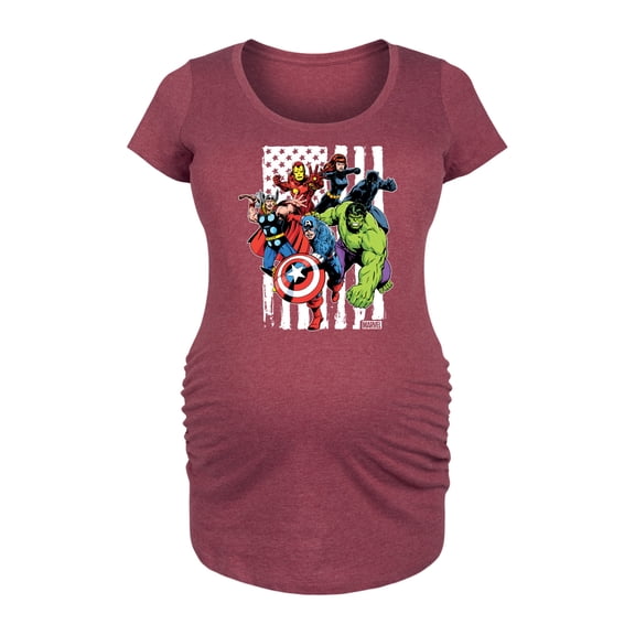 Marvel The Avengers - American Flag - Maternity Scoop Neck Graphic T-Shirt