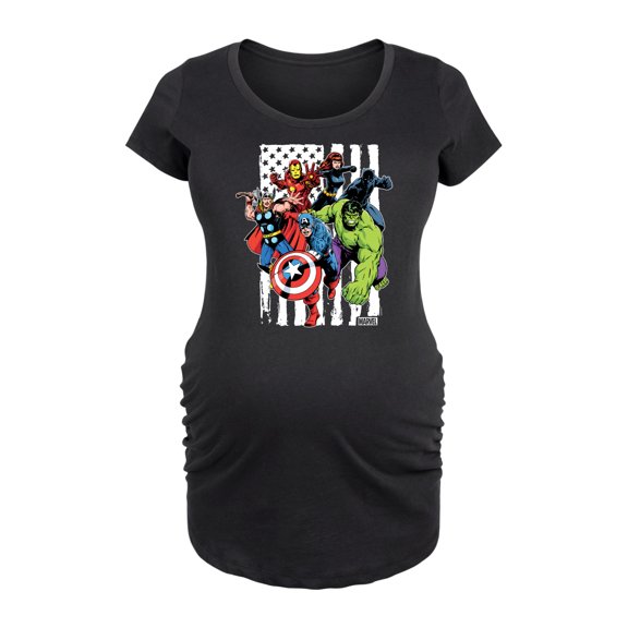 Marvel The Avengers - American Flag - Maternity Scoop Neck Graphic T-Shirt