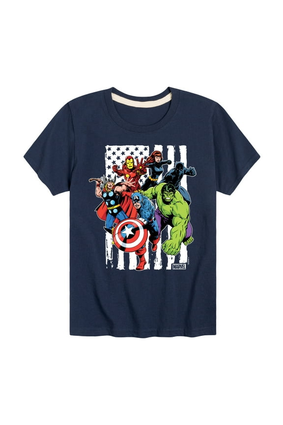 The Avengers - American Flag - Toddler And Youth Short Sleeve Graphic T-Shirt