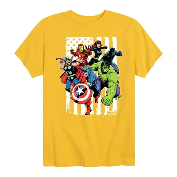 Marvel The Avengers - American Flag - Toddler And Youth Short Sleeve Graphic T-Shirt